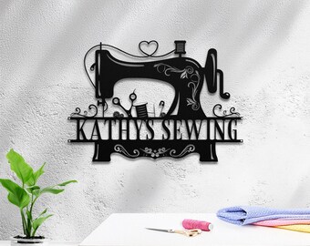 Personalized Sewing Room Metal Sign: Custom Craft Room Decor, Grandma Quilting Art