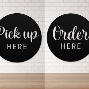 Pick Up Here Order Here Business Sign, Custom Coffee Shop Restaurant Sign, Cafe Decor Signs, Modern Shop Decor