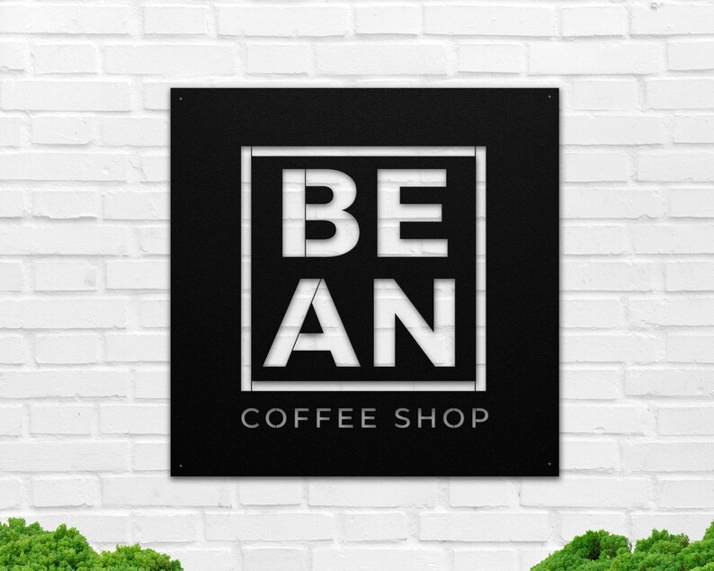 Custom Business Logo Metal Sign, Large Metal Business Sign for Outdoor Decor & indoor Decor. Available in vaious sizes and colors.