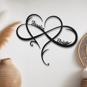 Infinity Heart Sign with Names, Custom Metal Sign, Couple Gifts, NewlyWed Gift, Unique Valentines Day Gift