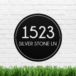 Metal Address Sign, Custom House Number Sign, Round Address Plaque, Address Number Sign, Street Sign, Housewarming Gift