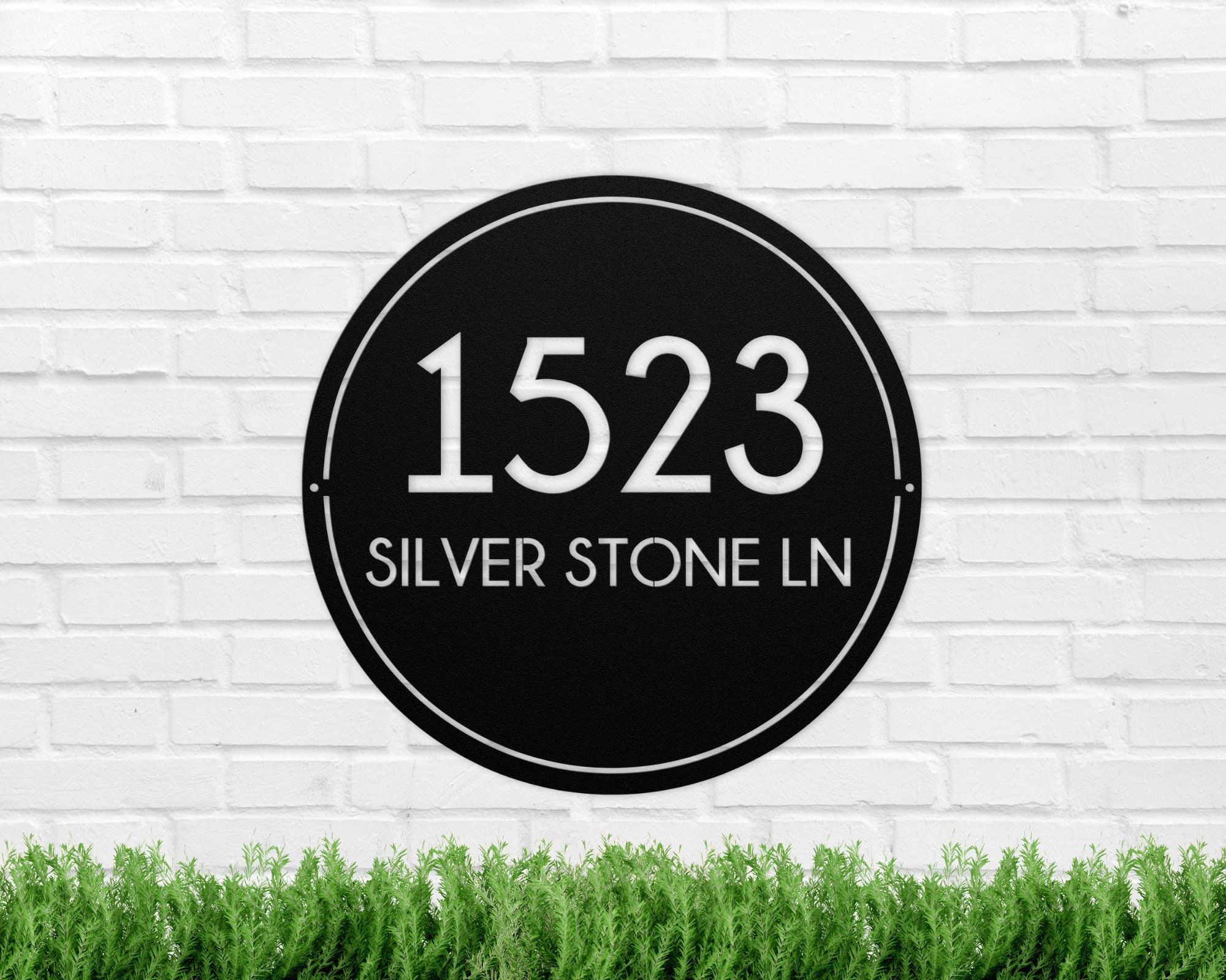 Round Metal Address Sign Custom Metal Address Sign, Round House Number Plaque, Housewarming Gift ...