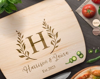 Personalized Couple Cutting Board - Custom Wedding Gift and Newlywed Keepsake