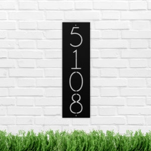 Vertical House Number Sign, Metal Address Sign, House Plaque, Home Number Plate, Modern Street Sign, Housewarming Gift