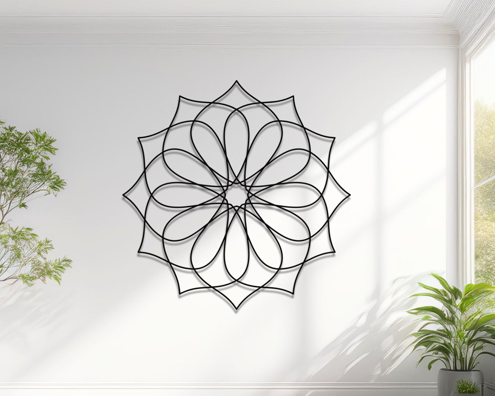 Metal Mandala Line Art Geometric Wall Art Flower of Life Wall Hanging Abstract Wall Decor Metal Wall Art Flower Etsy Canada