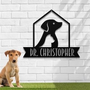 Personalized Veterinary  Metal Sign, Custom Vet Clinic Door Name Plaque, Gift for Veterinarians