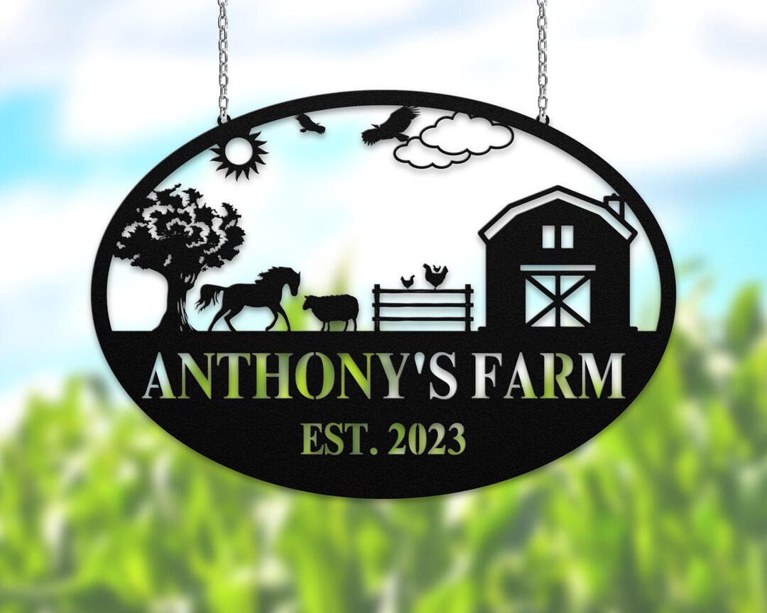 Custom Farm Sign, Metal Barn Sign, Ranch Sign, Outdoor Farm Sign, Man
