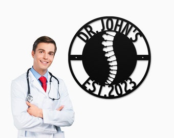 Personalized Chiropractic Metal Sign, Doctor Office Decor