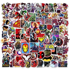 100 Stickers Superheroes Movies Cartoons Characters Theme Design Cute Aestheic Stickers Collection