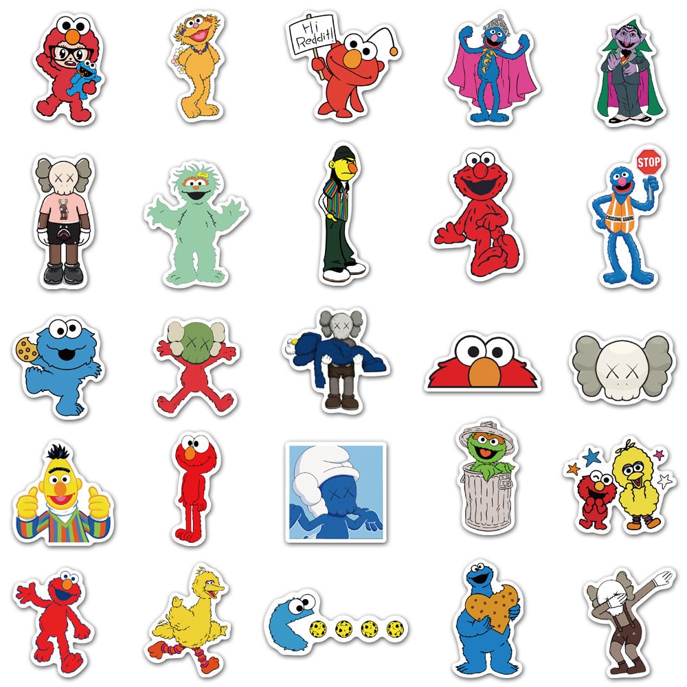 Setso Stickers 100 Stickers Sesame Street Theme Design Cute Aestheic Stickers ...