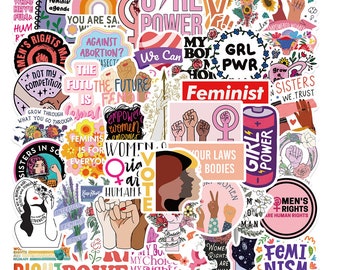 50 Stickers Feminism 1 Design Cute Aesthetic Stickers Decal Collection