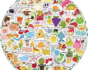 80 Stickers Awarding Encouragement Rewards affirmation Cheer Up Teachers Students Teaching Design Cute Aesthetic Stickers Decal Collection