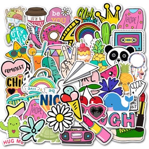 50 Stickers Cartoon INS Design Cute Aesthetic Stickers Decal Collection