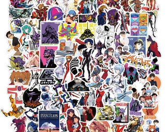 100 Stickers EVA Neon Genesis Evangelion Japan Anime Theme Design Cute Aestheic Stickers Collection