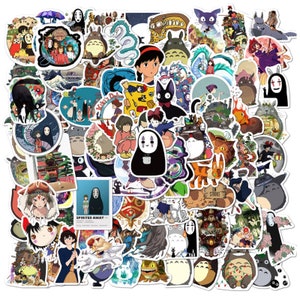 100 Stickers Hayao Miyazaki Animation Theme Design Cute Aestheic Stickers Collection