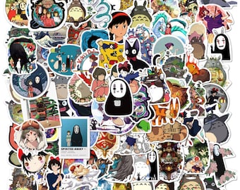 100 Stickers Hayao Miyazaki Animation Theme Design Cute Aestheic Stickers Collection