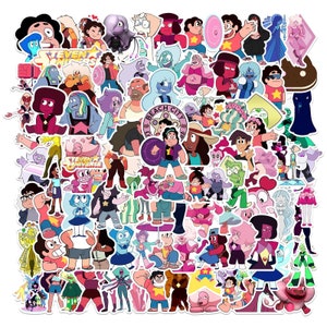 100 Stickers Steven Universe Cartoon Theme Design Cute Aestheic Stickers Collection