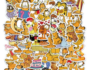 50 Stickers Garfield Cat Design Cute Aesthetic Stickers Decal Collection