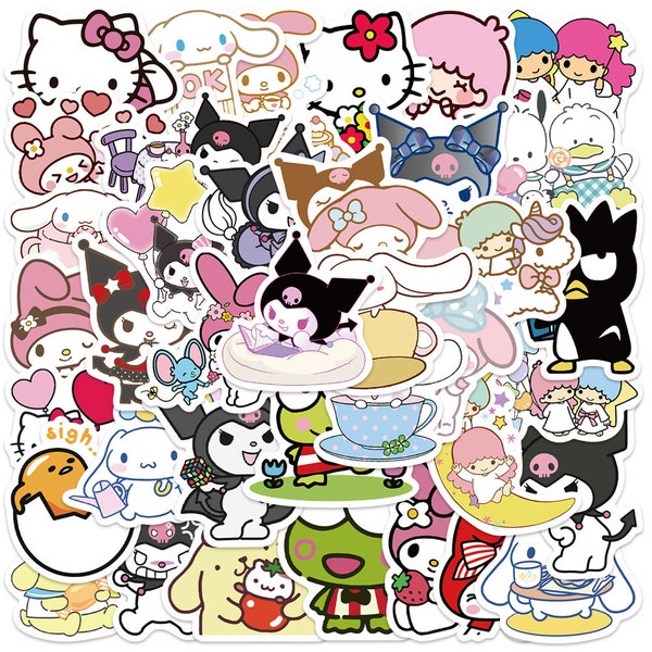 50 Stickers Cute Cartoon Design Cute Aesthetic Stickers Decal Collection