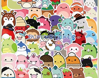 50 Stickers Squish Design Cute Aesthetic Stickers Decal Collection