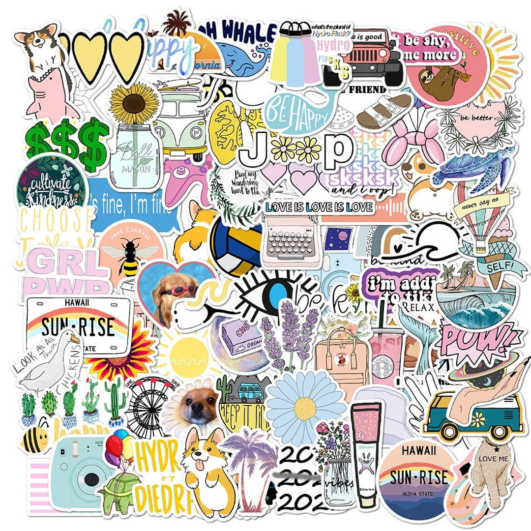 100 Stickers INS Vsco Theme Design Cute Aestheic Stickers Collection ...