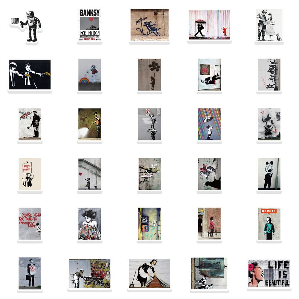 67 Stickers Banksy Design Cute Aesthetic Stickers Decal - Etsy