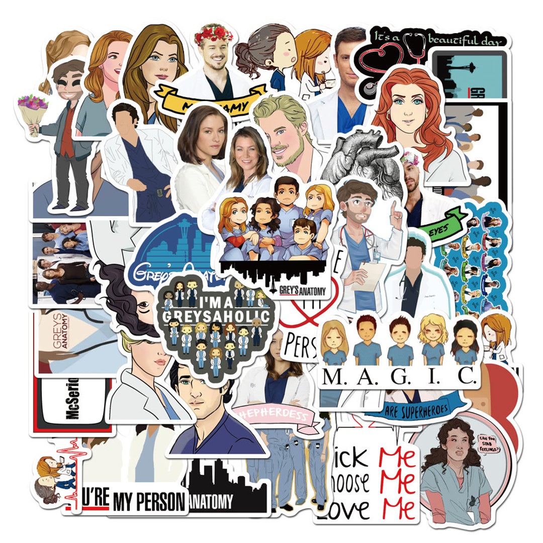 50 Stickers Grey's Anatomy Design Cute Aesthetic Stickers Decal ...