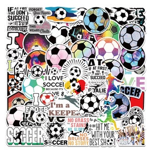 50 Stickers Soccer Football 2 Design Cute Aesthetic Stickers Decal Collection
