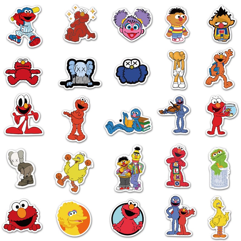 Setso Stickers 100 Stickers Sesame Street Theme Design Cute Aestheic Stickers ...
