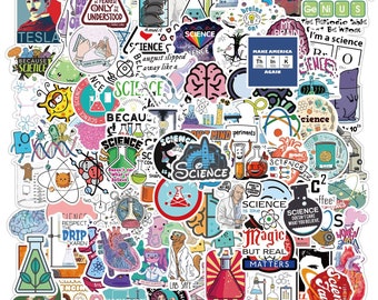 100 Stickers Lab Science Theme Design Cute Aestheic Stickers Collection