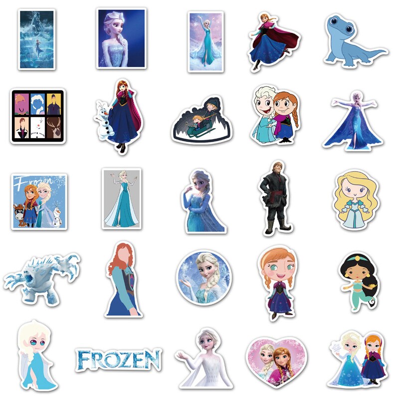100 Stickers Frozen Elsa Theme Design Cute Aestheic Stickers Collection ...