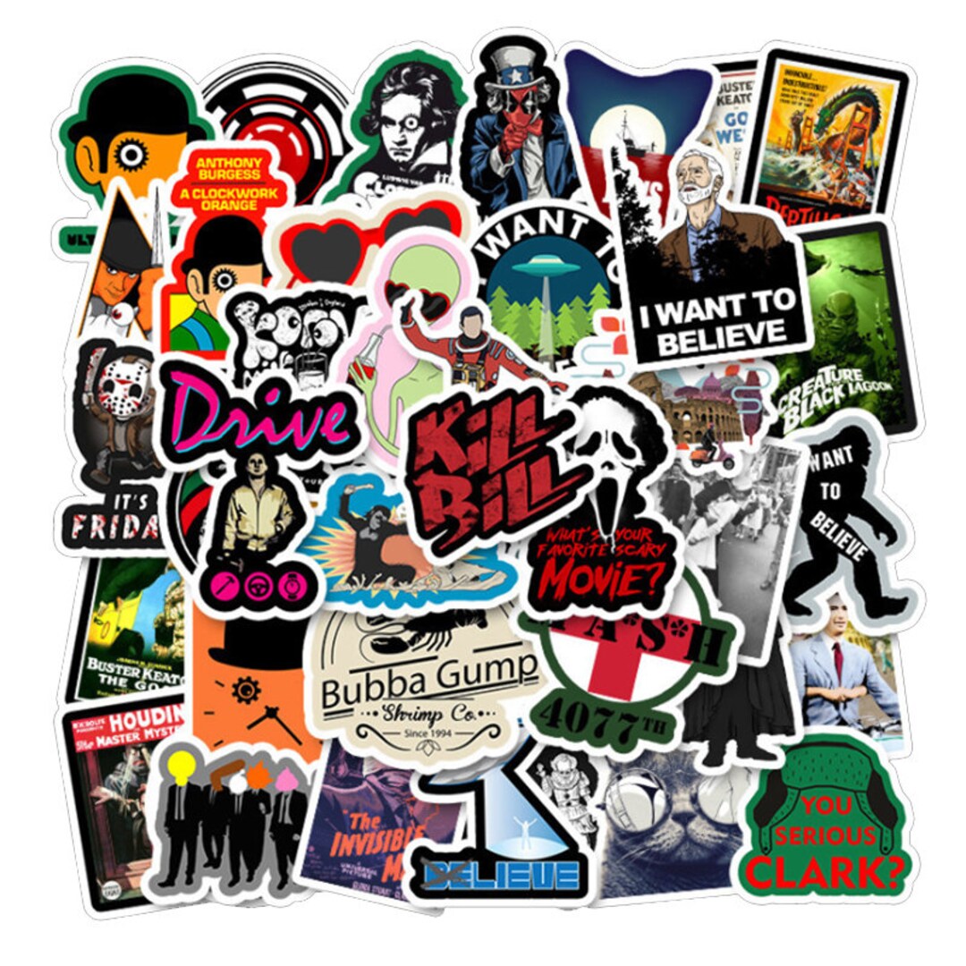 50 Stickers Classic Movie P2 Design Cute Aesthetic Stickers Decal ...