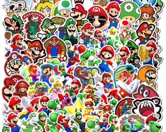 100 Stickers Super Mario 1 Game Theme Design Cute Aestheic Stickers Collection
