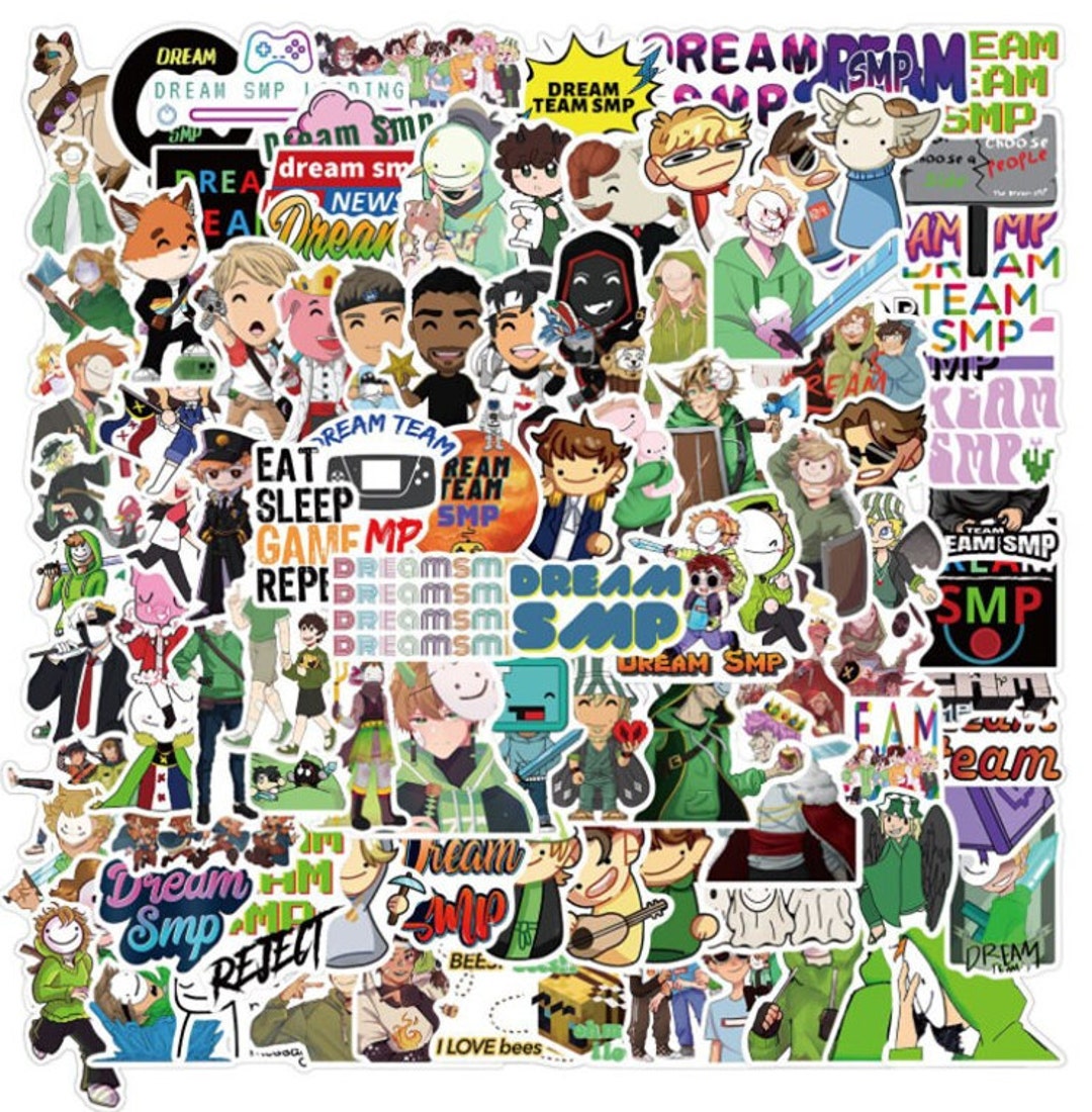 100 Stickers SMP Game Theme Design Cute Aestheic Stickers Collection ...