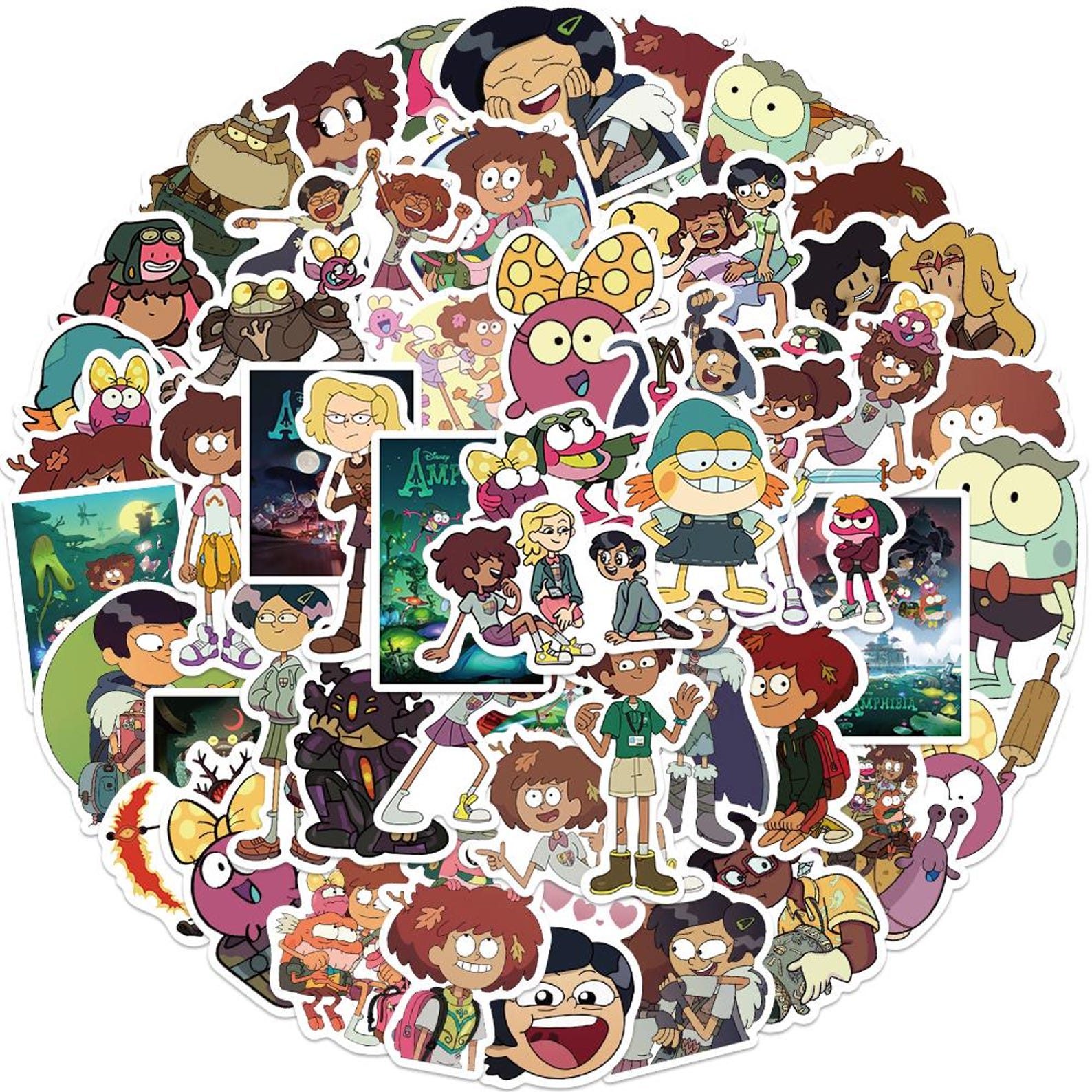 50 Stickers Amphibia Design Cute Aesthetic Stickers Decal Collection ...