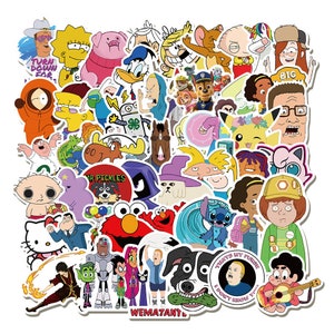 50 Stickers Anime Cartoon Characters Pack 1 Design Cute Aesthetic Stickers Decal Collection