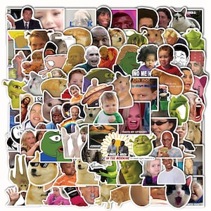 100 Stickers Cartoon TV Shows Internet Memes Emoji Theme Design Cute Aestheic Stickers Collection