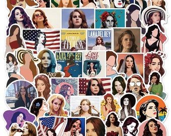 50 Stickers Lana Del Rey Design Cute Aesthetic Stickers Decal Collection