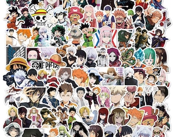 100 Stickers Japanese Anime Characters Theme Design Cute Aestheic Stickers Collection