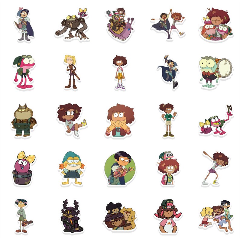 50 Stickers Amphibia Design Cute Aesthetic Stickers Decal Collection ...