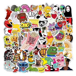 80 Stickers Cartoon Emoji Memes Design Cute Aesthetic Stickers Decal Collection