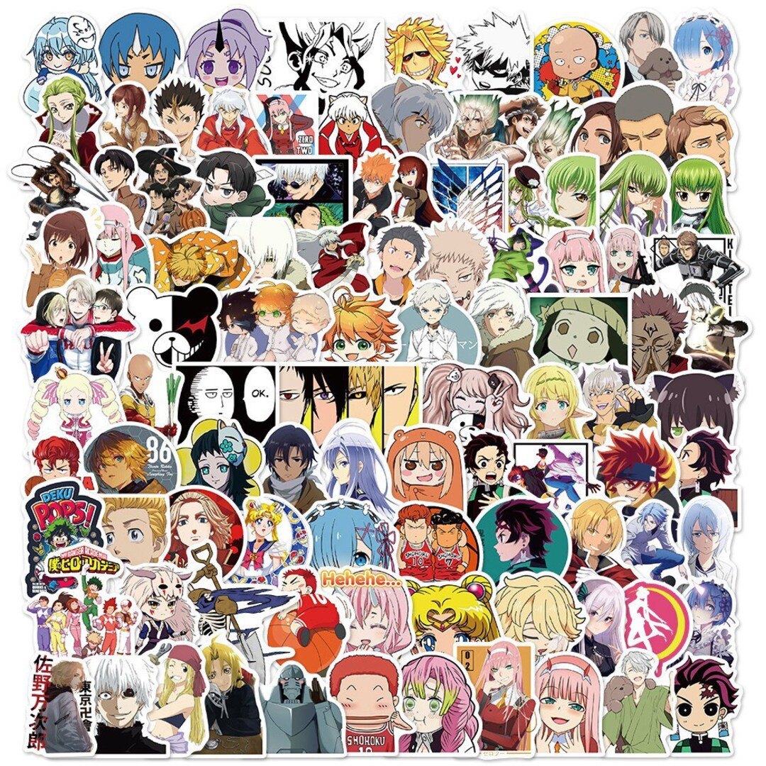 100 Stickers Anime Characters 2 Theme Design Cute Aestheic Stickers ...