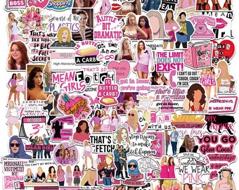 100 Stickers Mean Girl Teen Comedy Theme Design Cute Aestheic Stickers Collection
