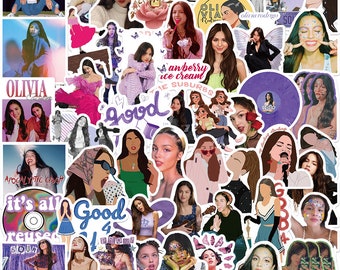 50 Stickers Olivia Rodrigo Singer Vampire Drivers License Deja Vu Songs Design Cute Aesthetic Stickers Decal Collection