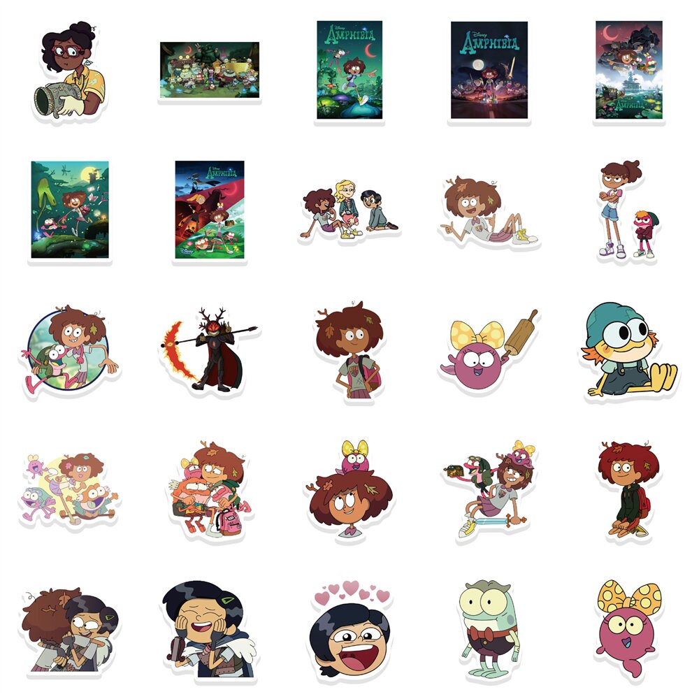50 Stickers Amphibia Design Cute Aesthetic Stickers Decal Collection ...