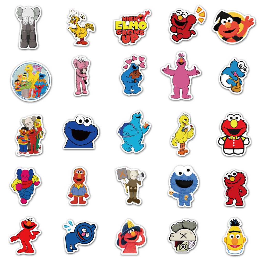 Setso Stickers 100 Stickers Sesame Street Theme Design Cute Aestheic Stickers ...