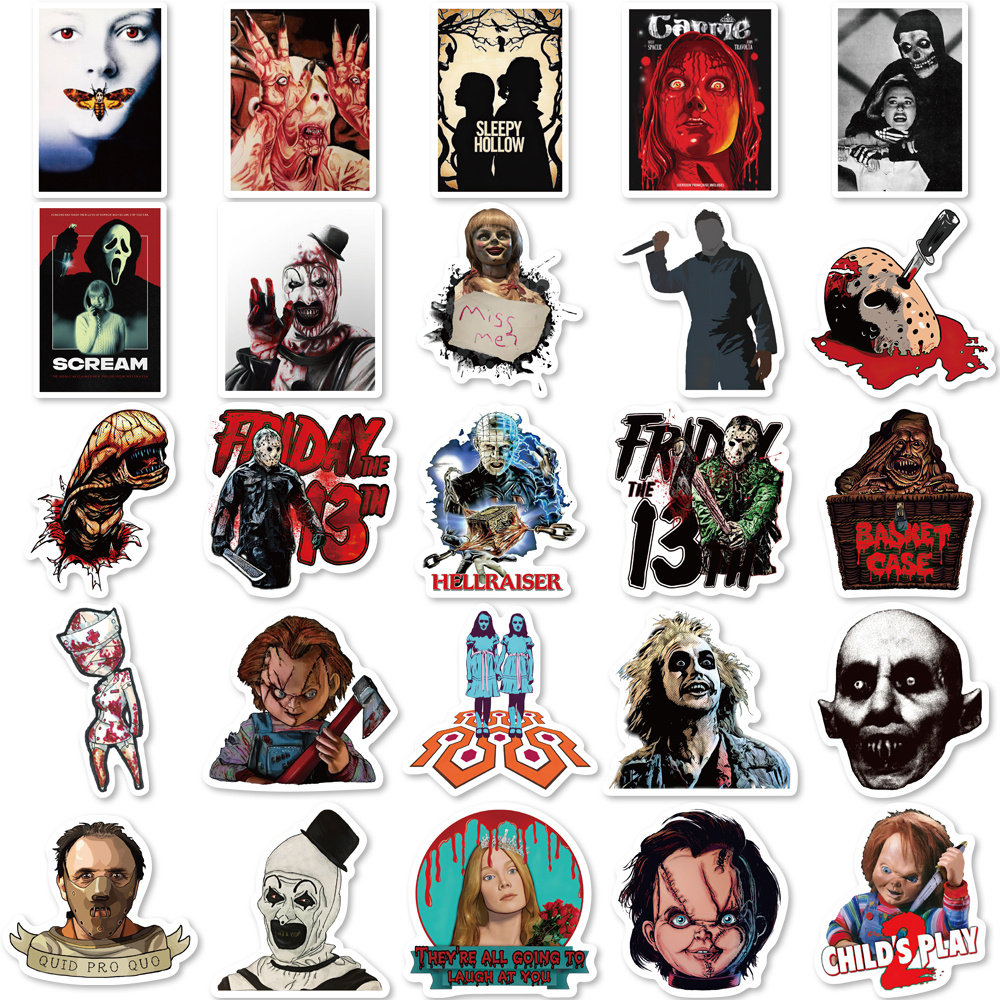 50 Stickers Horror Movie Collection 2 Design Cute Aesthetic - Etsy