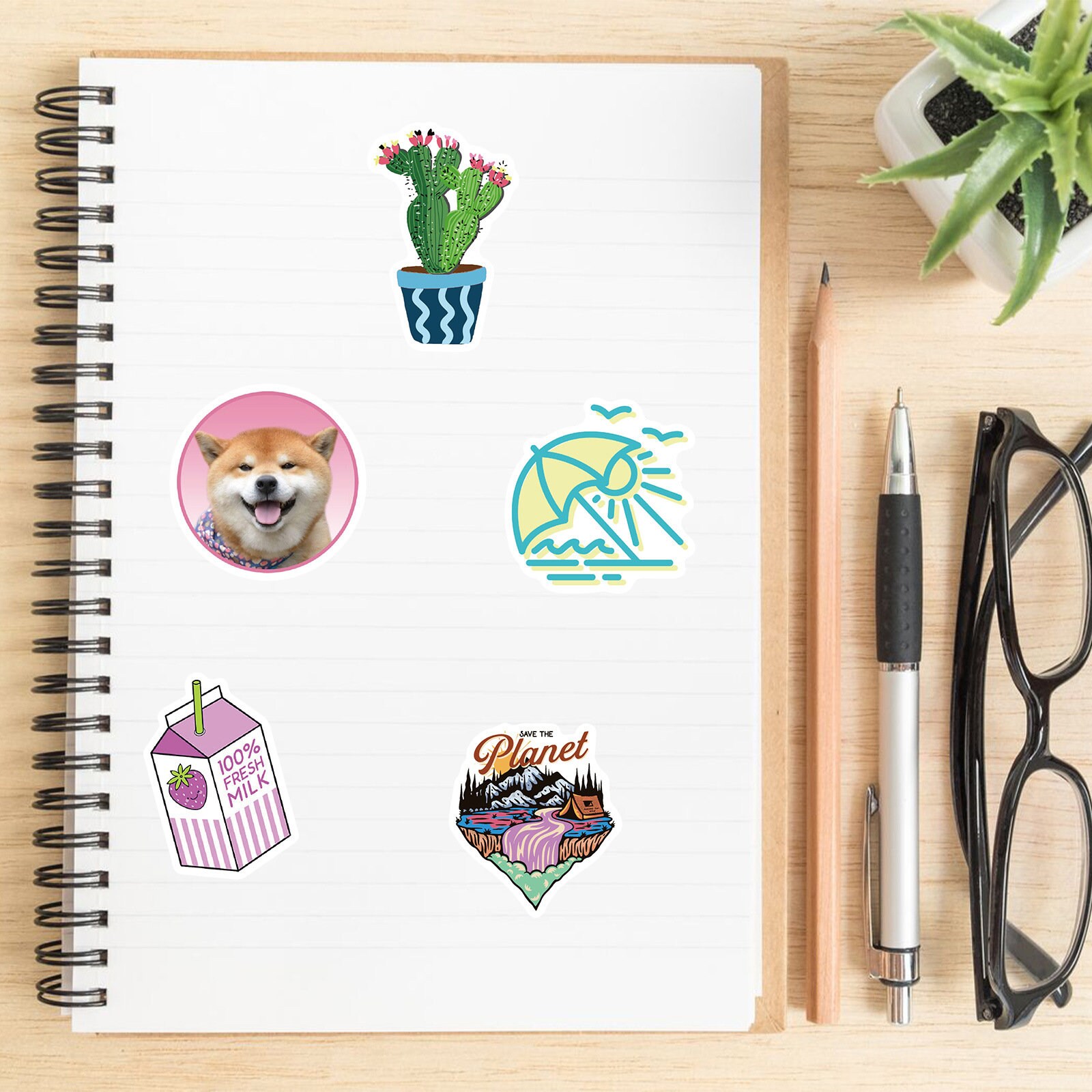 100 Stickers INS New 1 Theme Design Cute Aestheic Stickers Collection ...