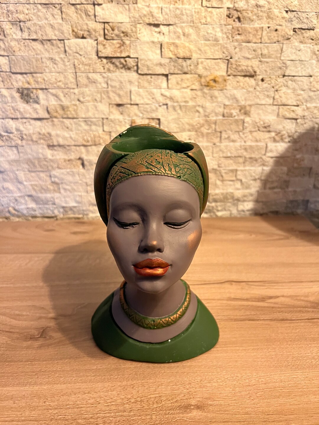 Black Woman Antique Figurine Plaster Decor Biblo Etsy