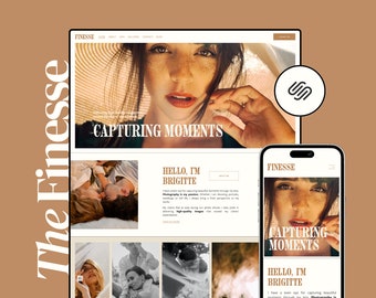 Websitesjabloon fotograaf Squarespace, beige fotograafwebsite, fotografie Squarespace-sjabloon, portfoliowebsite